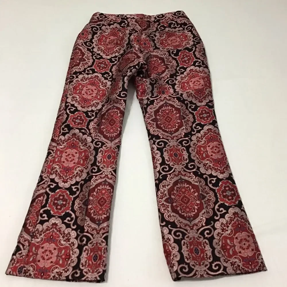 kate spade Red Runway Medallion Jacquard Pantsuit Blazer Size 2 Trousers Size 0